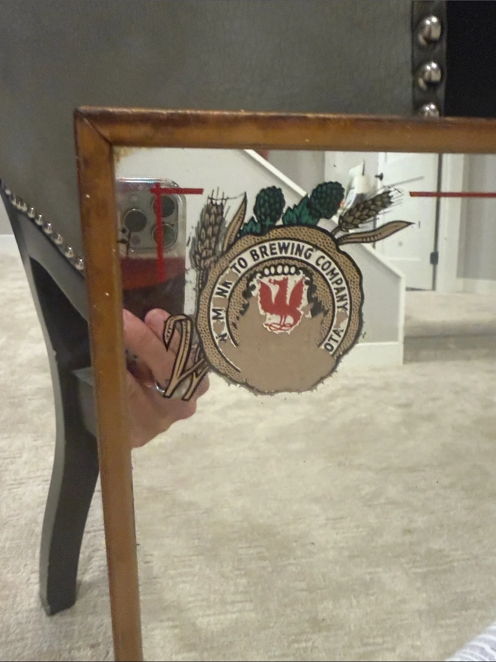 Kato Beers Vintage Style Decorative Wall Mirror - Brown Frame Mankato brewing co